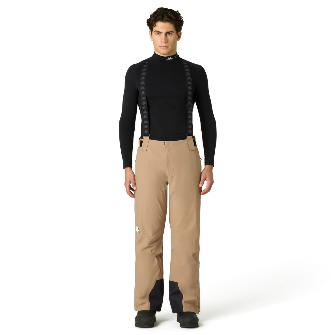 Beige Men's Slim Fit Ski Pants with Insulation main
