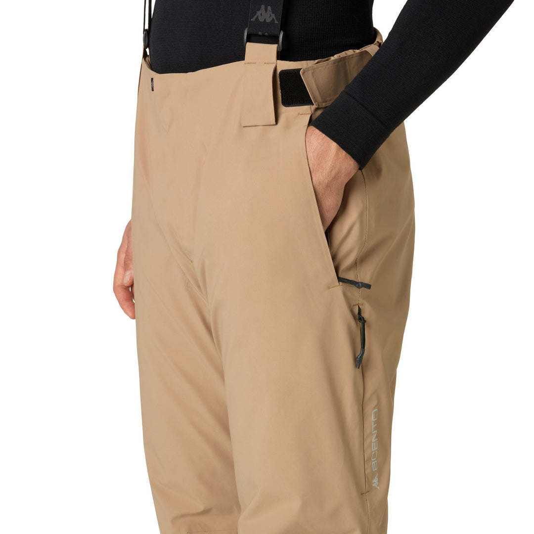 Beige Men's Slim Fit Ski Pants with Insulation main