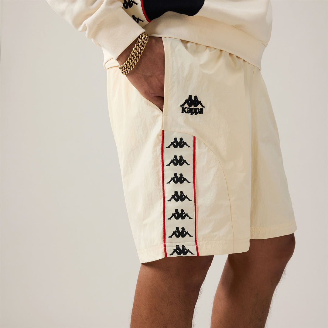 Beige Men's Comfort Fit Sportswear Shorts with Breathable Mesh Inserts 01