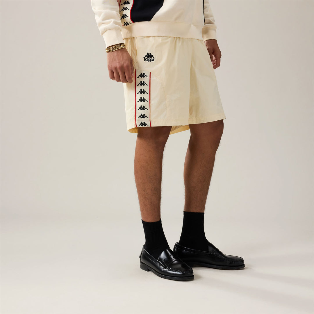 Beige Men's Comfort Fit Sportswear Shorts with Breathable Mesh Inserts main