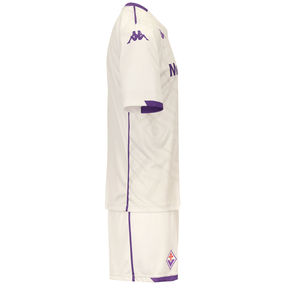 White and Violet Boy's ACF Fiorentina Soccer Set in Interlock Fabric 02