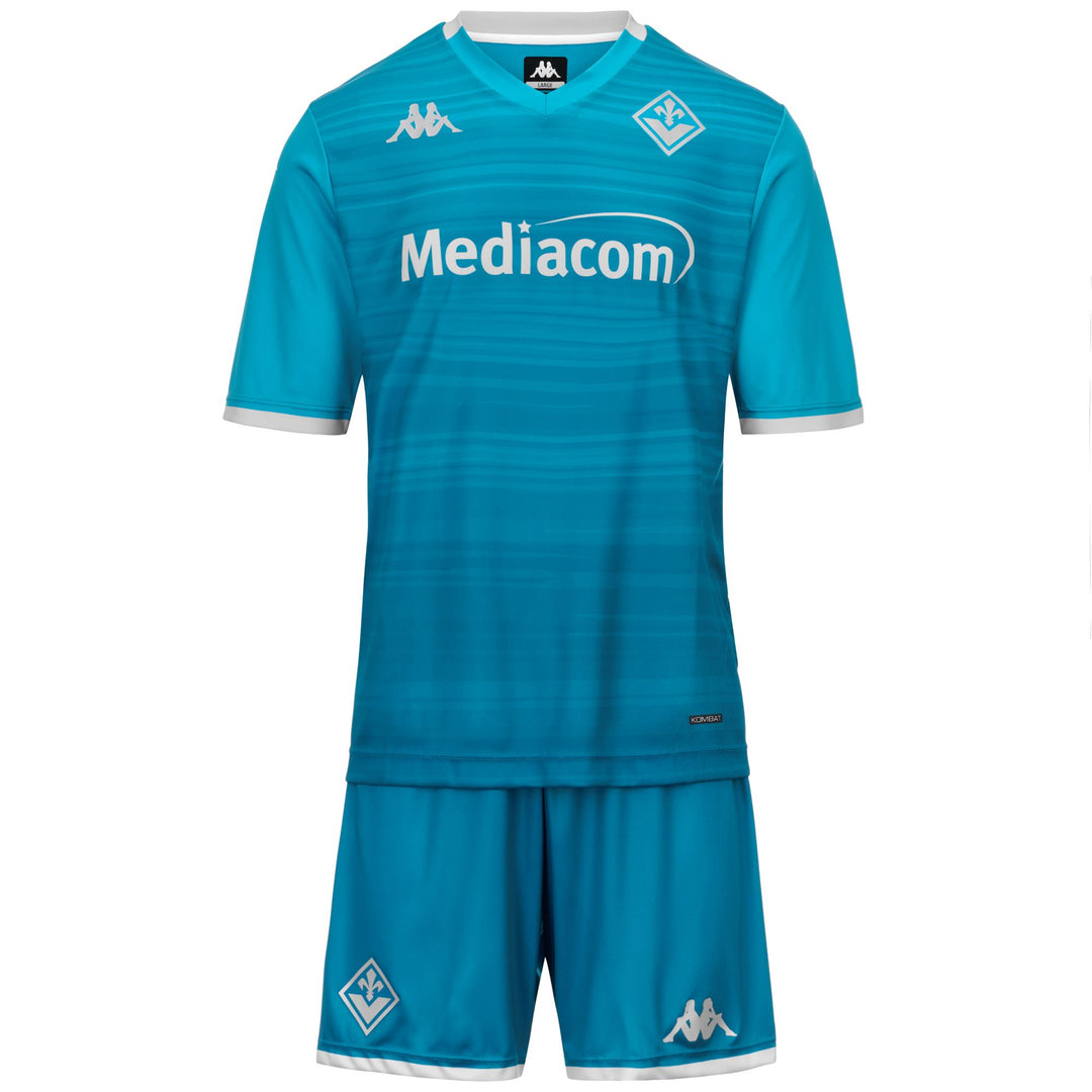 Blue and Grey Boy's ACF Fiorentina Soccer Set with Elastic Waistband 01