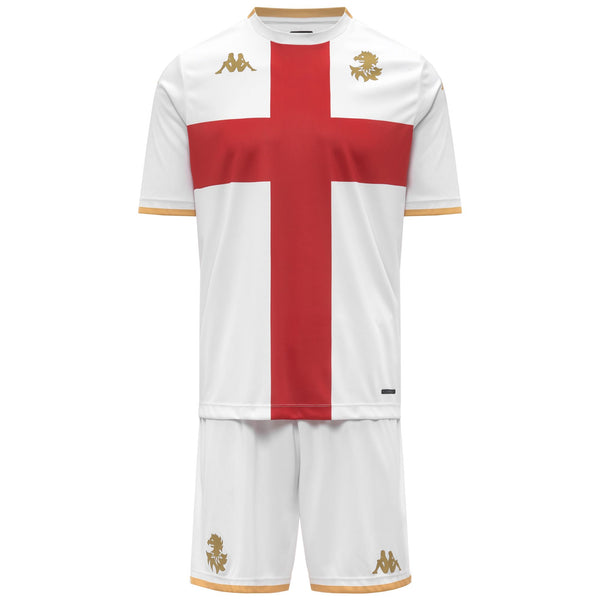 White and Red Blaze Men's Genoa CFC Football Shorts and TShirt Set