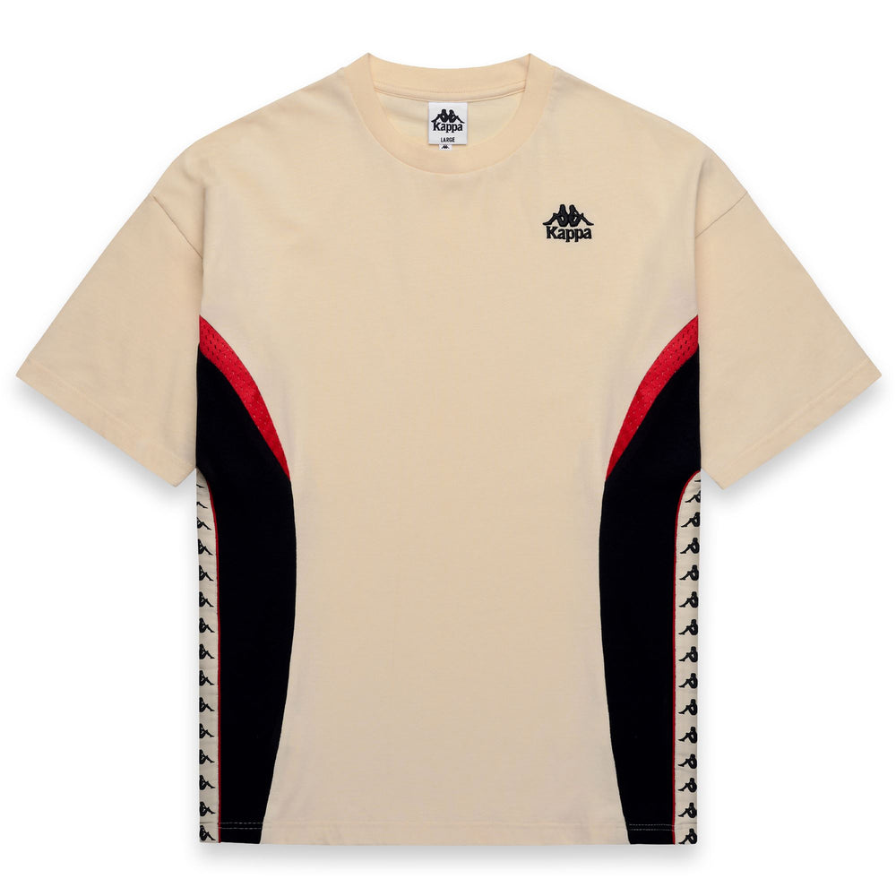 Camiseta deportiva beige de corte cómodo para hombre con inserciones transpirables 02