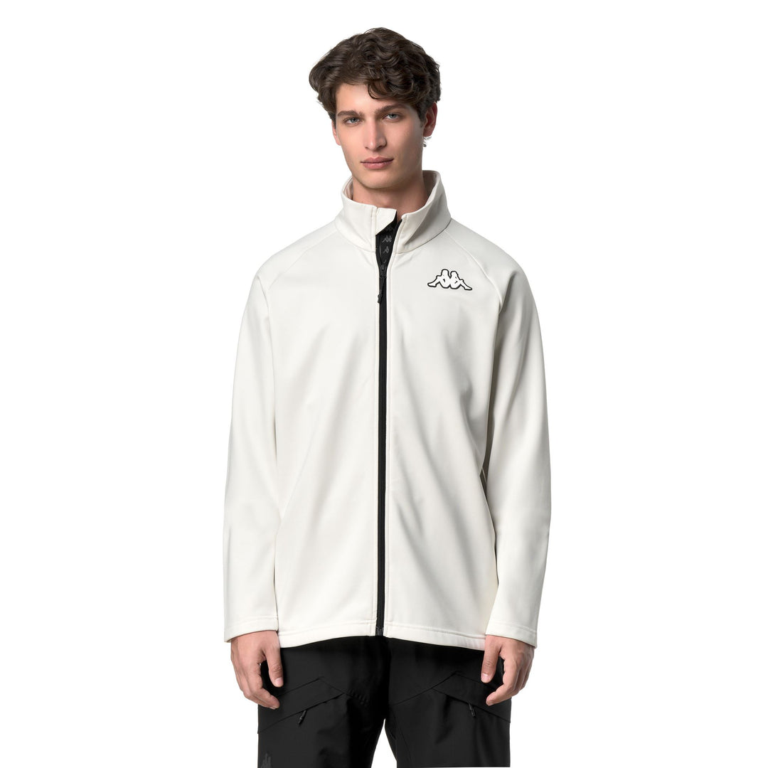 Chaqueta polar unisex blanca de corte entallado con cremallera completa main