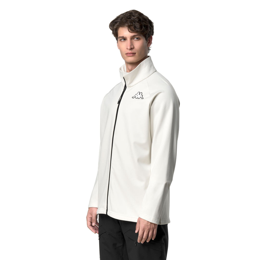 Felpa  in pile slim fit bianca unisex per lo sci main