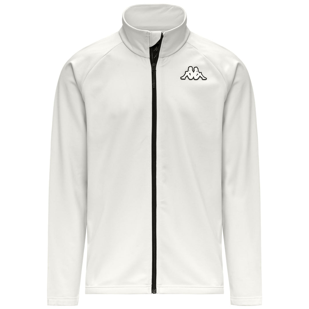 Chaqueta polar unisex blanca de corte entallado con cremallera completa 01