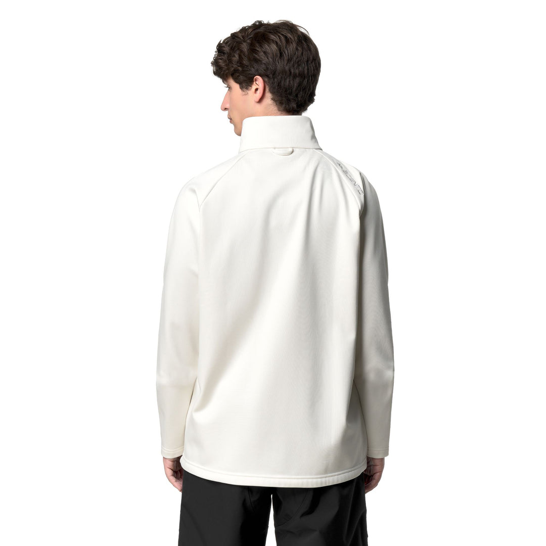 Chaqueta polar unisex blanca de corte entallado con cremallera completa main