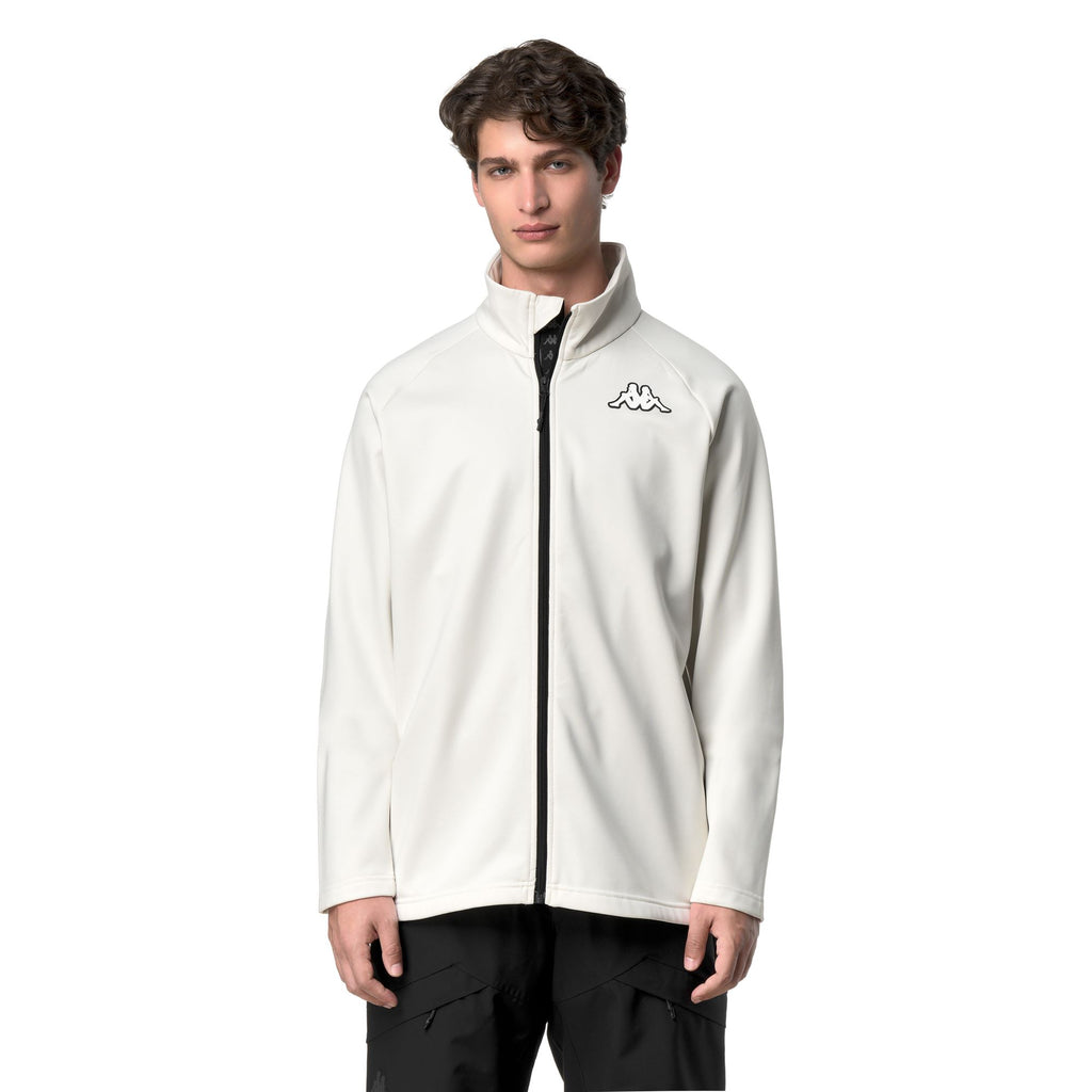 White Unisex Slim Fit Fleece Jacket for Ski | Kappa
