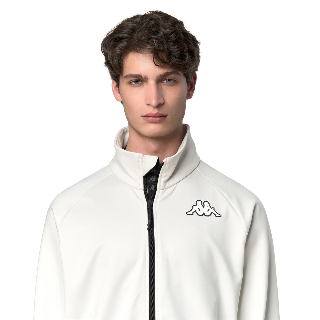 Chaqueta polar unisex blanca de corte entallado con cremallera completa main