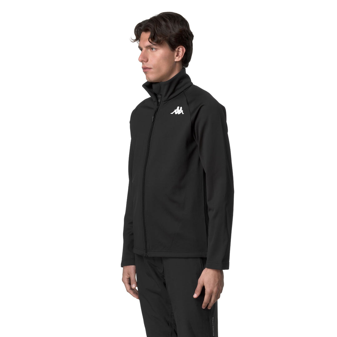 Sweat à capuche unisexe noir en polaire ajustée pour le ski main