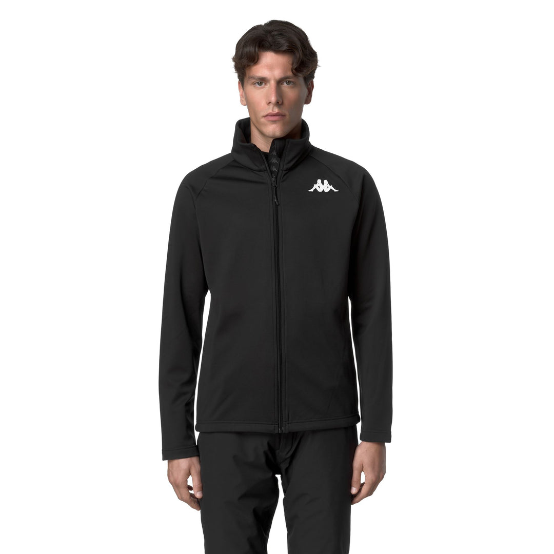 Sweat à capuche unisexe noir en polaire ajustée pour le ski main