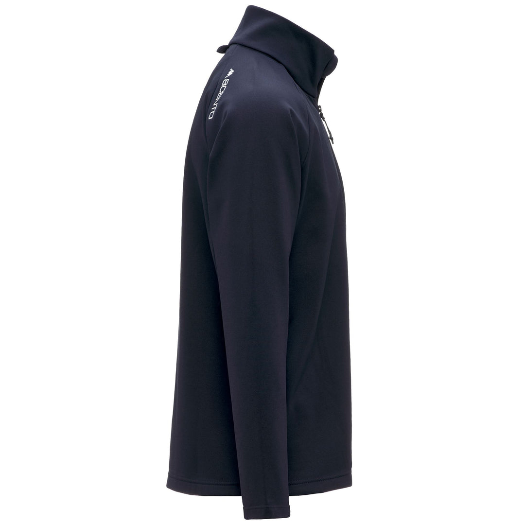 Maglia sportiva unisex slim fit in pile blu con mezza zip main