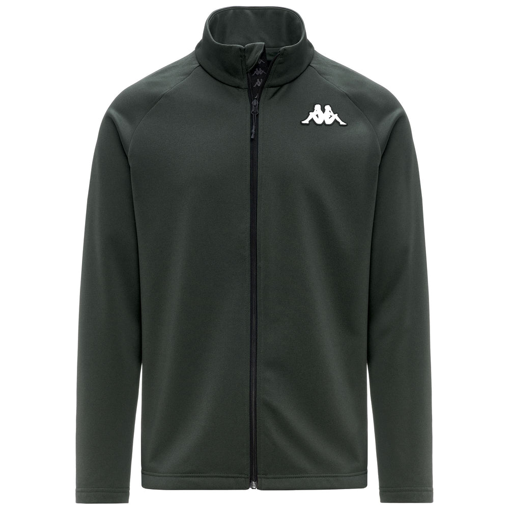 Giacca in pile unisex slim fit con cerniera completa in resina verde 02