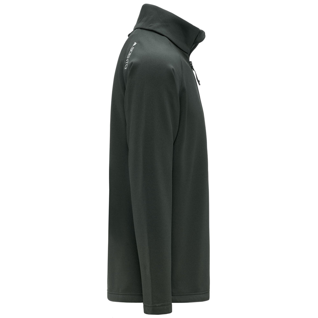 Polaire de ski unisexe verte coupe ajustée avec demi-zip main