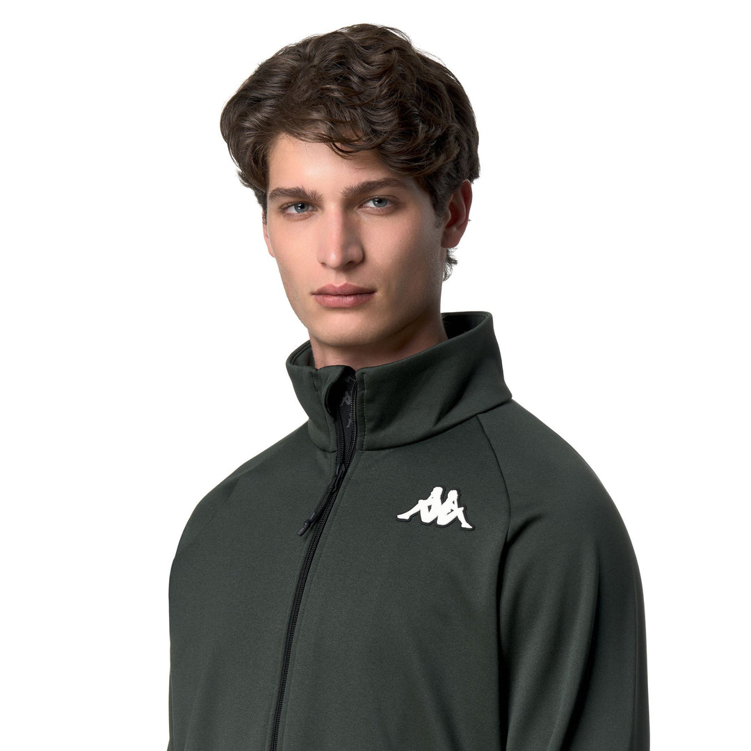 Polaire de ski unisexe verte coupe ajustée avec demi-zip main