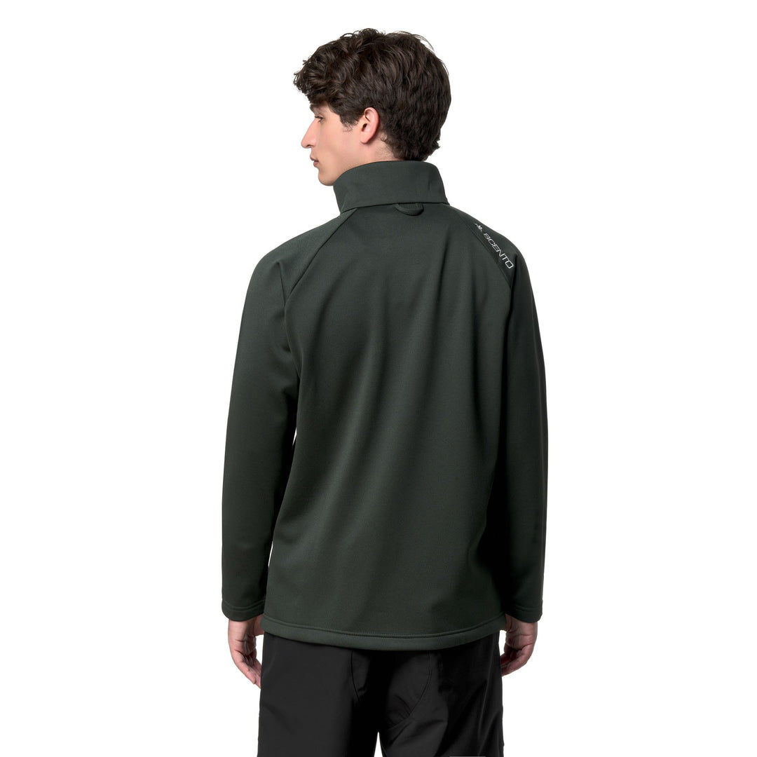 Polaire de ski unisexe verte coupe ajustée avec demi-zip main