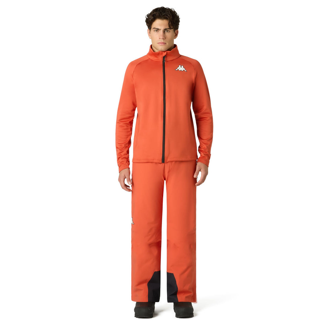 Orange Unisex Slim Fit Fleece Jacket for Active Performance main