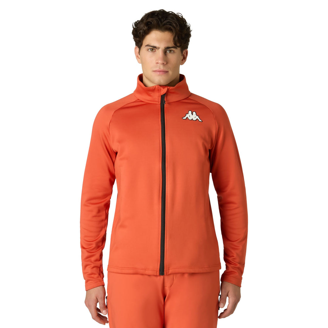 Orange Unisex Slim Fit Fleece Jacket for Active Performance 01