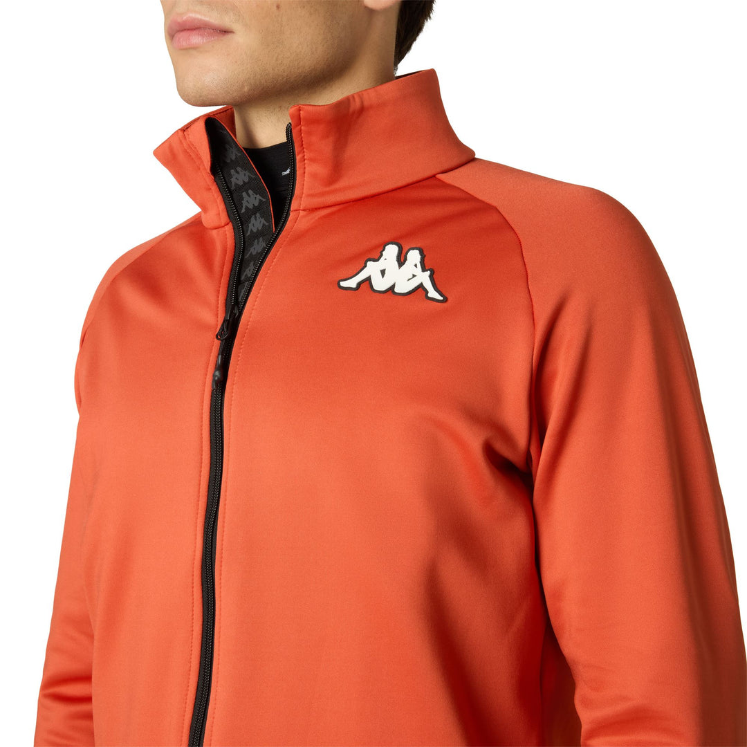 Orange Unisex Slim Fit Fleece Jacket for Active Performance main