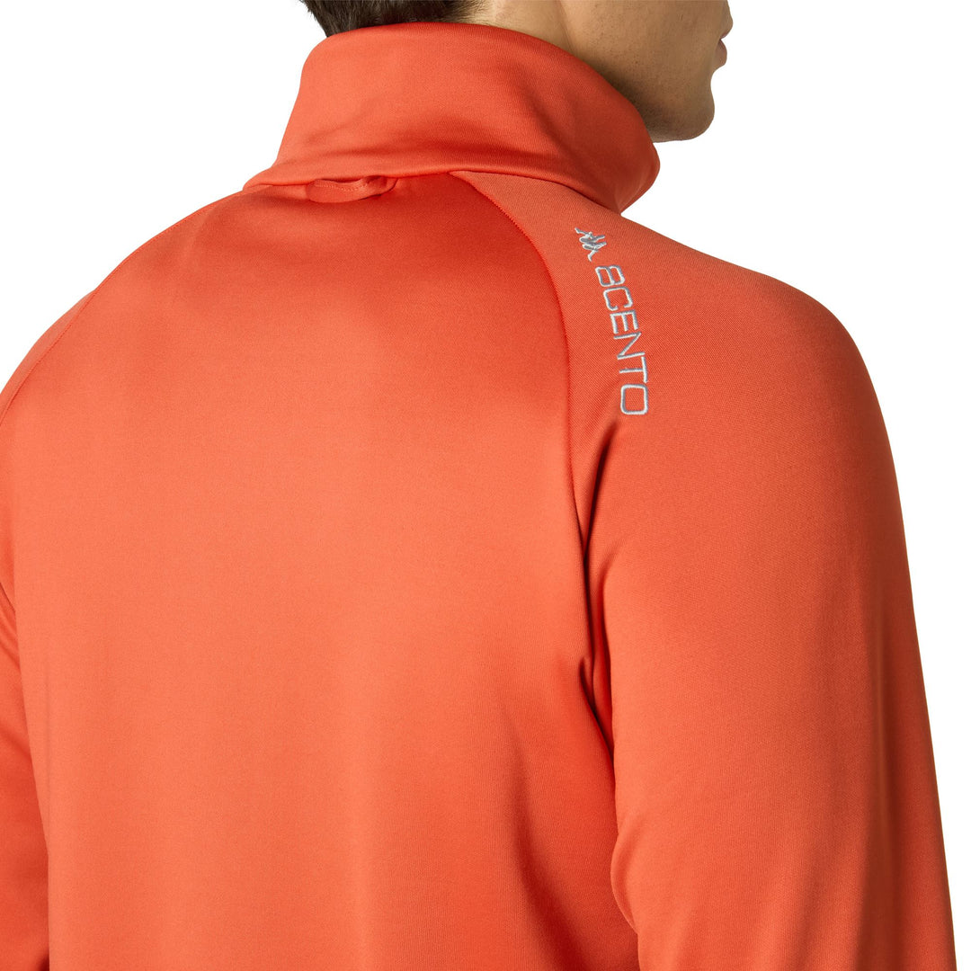 Orange Unisex Slim Fit Fleece Jacket for Active Performance main