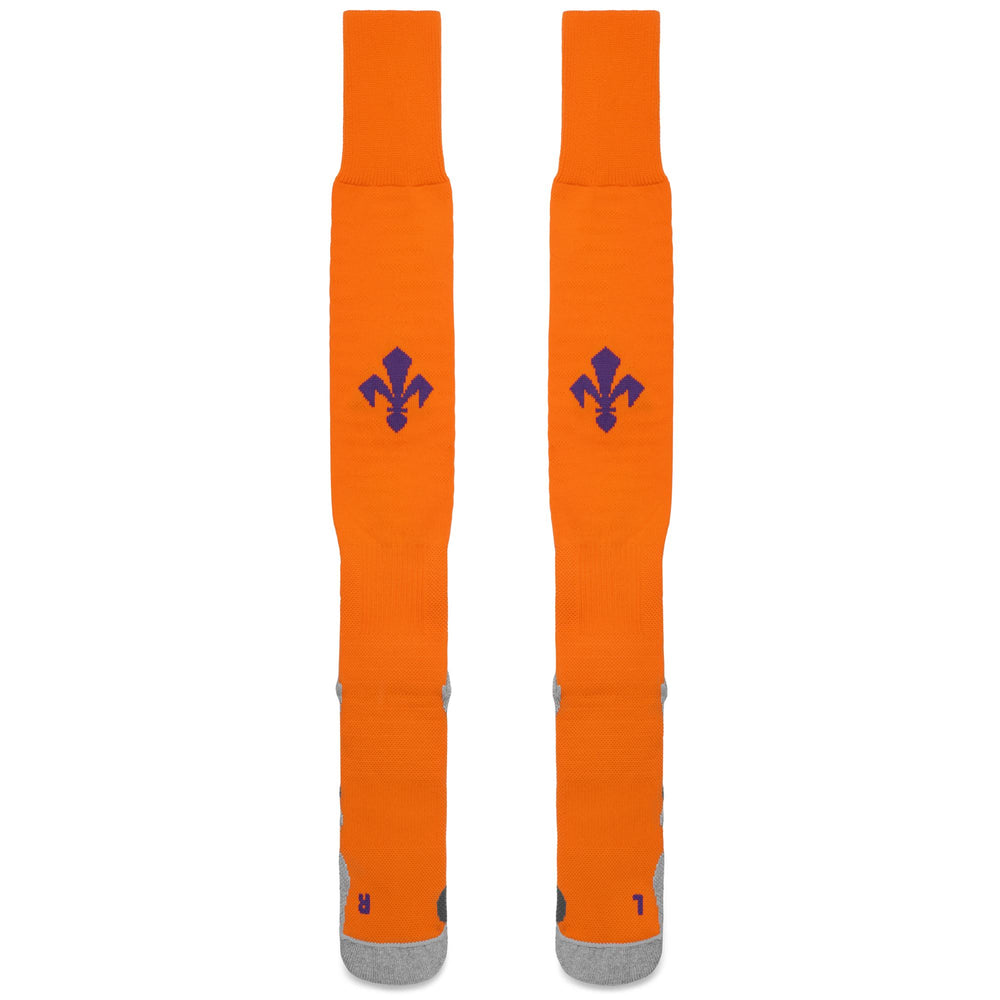 Chaussettes hautes de football ACF Fiorentina pour hommes, orange, avec rembourrage 02