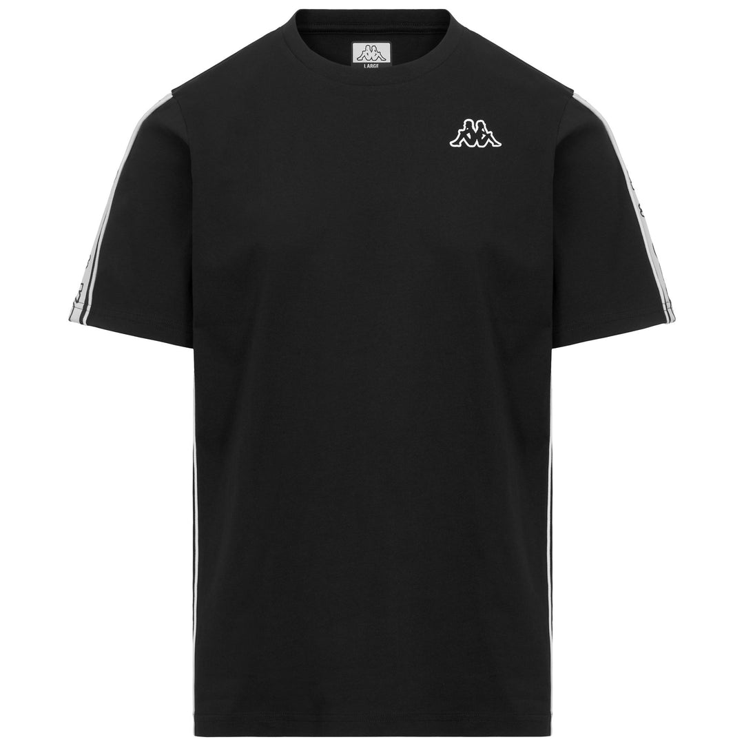 T-shirt da uomo nera in cotone, vestibilità regolare. 01