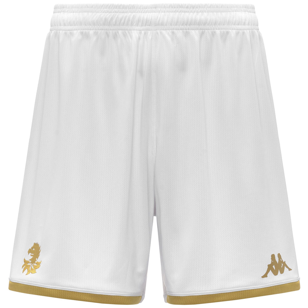 Pantalones cortos deportivos KOMBAT Ryder para hombre, color blanco y amarillo, con tejido ecológico 01