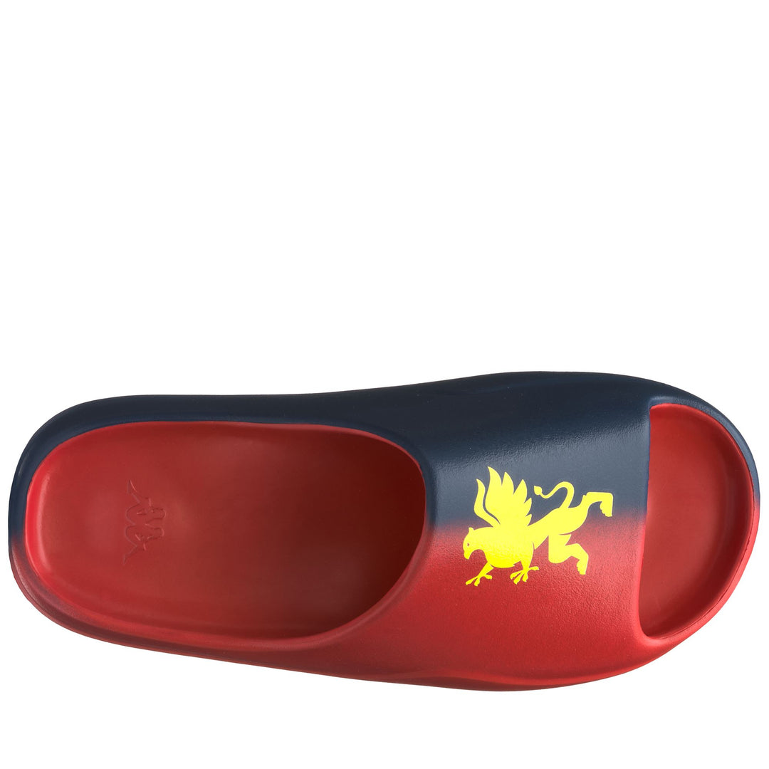 Blue unisex Genoa FC striped flip-flops with logo main