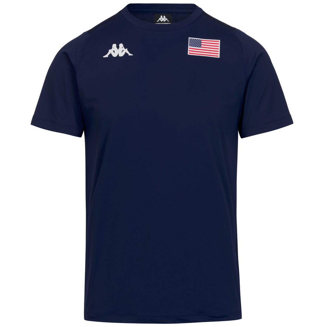 T-shirt d'entraînement bleu pour homme, coupe classique, en jersey extensible 01