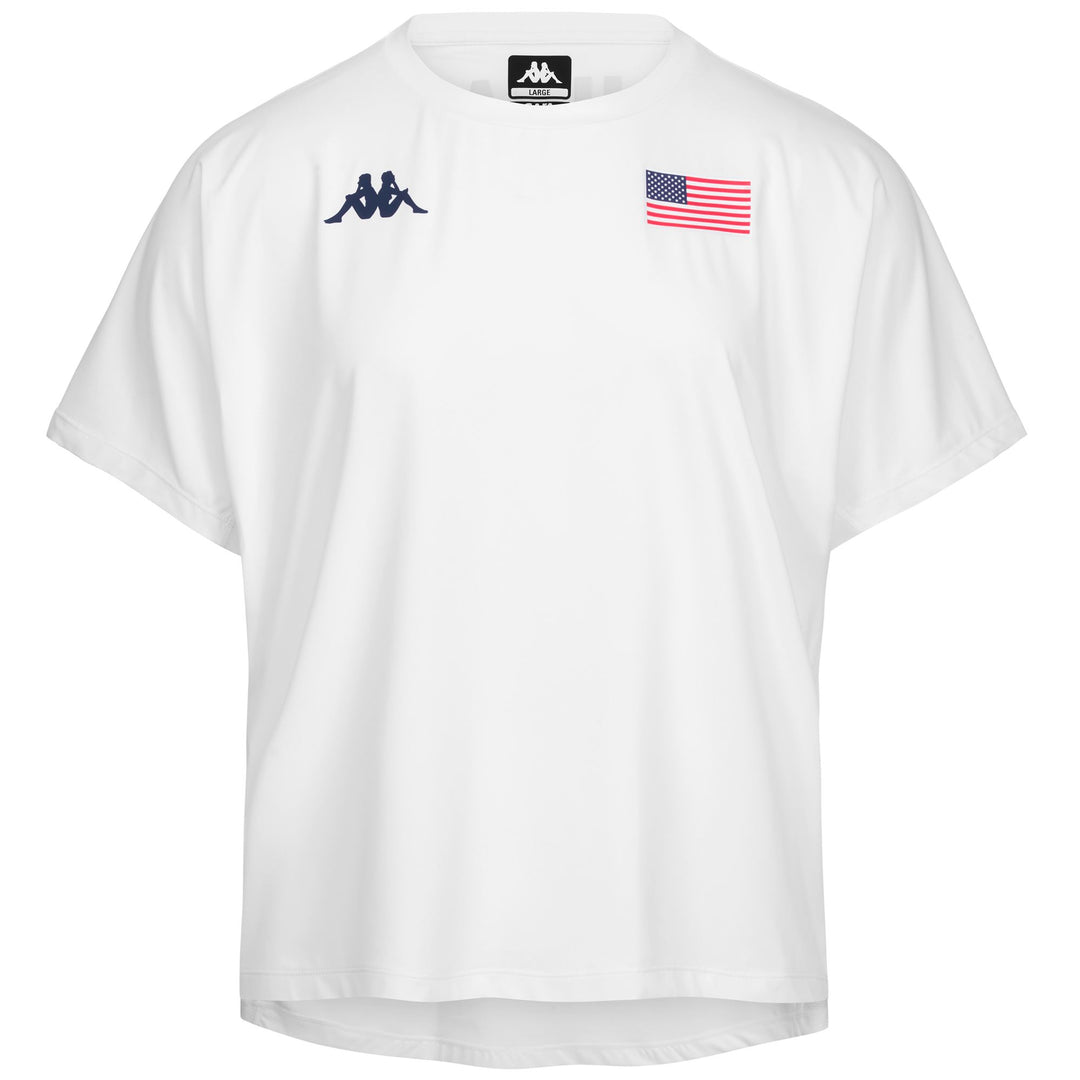 T-shirt d'entraînement extensible blanc pour femme, coupe classique 01