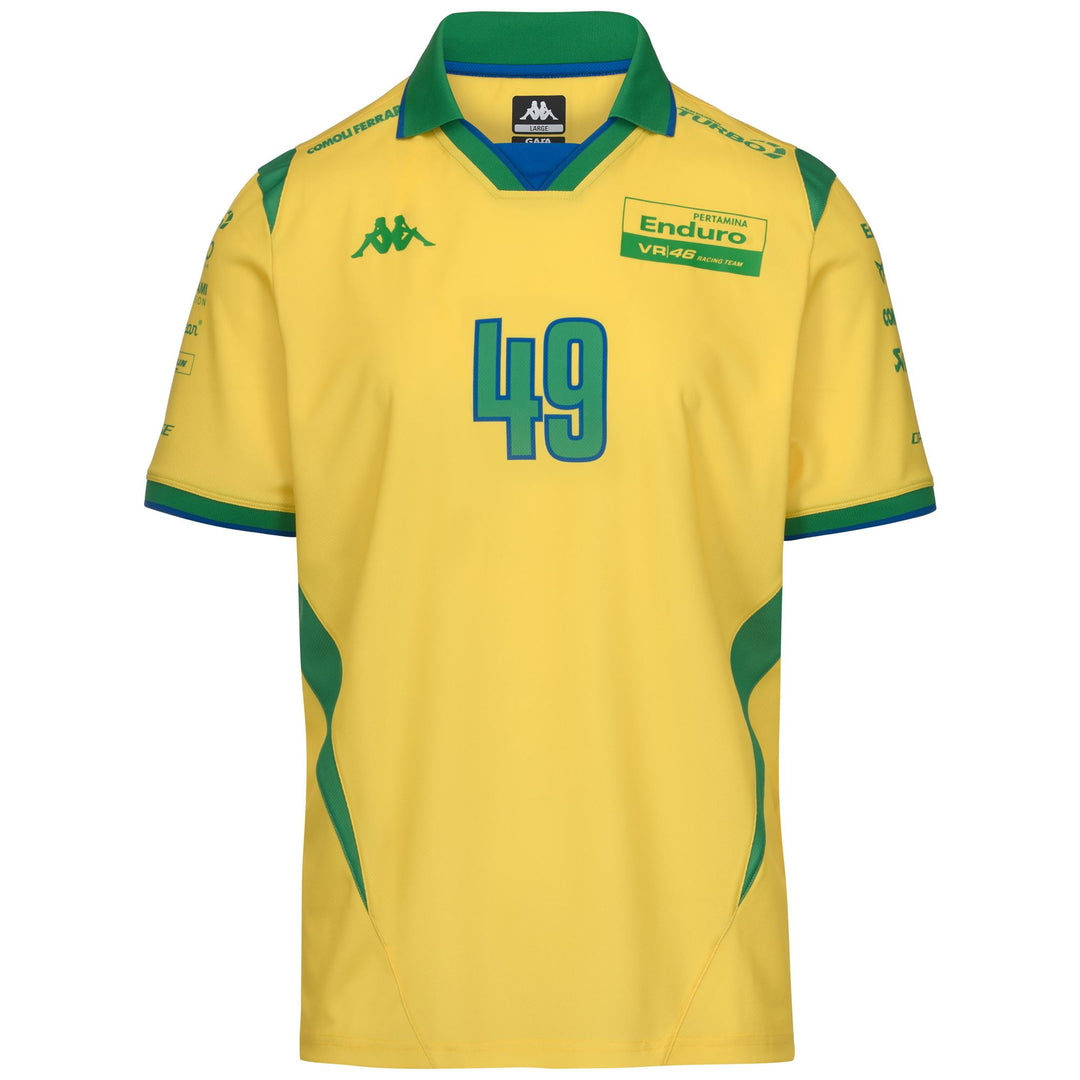 ACRAPOV VR46 BRASILE - Polo Shirts - Polo - Man - Yellow Vibrant-Green Fern-Blue Princess-No front 01