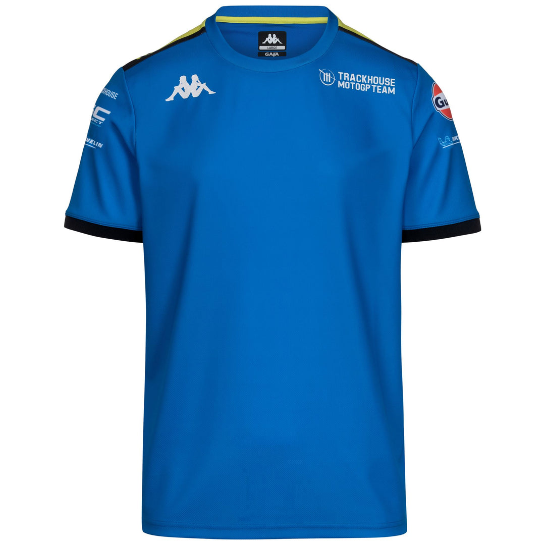 T-shirt da motociclista blu da uomo del team Trackhouse Moto GP con inserti a contrasto 01