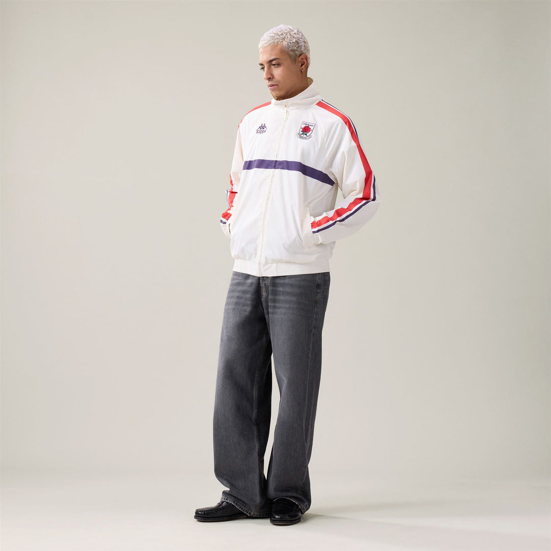Veste de survêtement blanche oversize en polaire pour homme avec fermeture éclair main