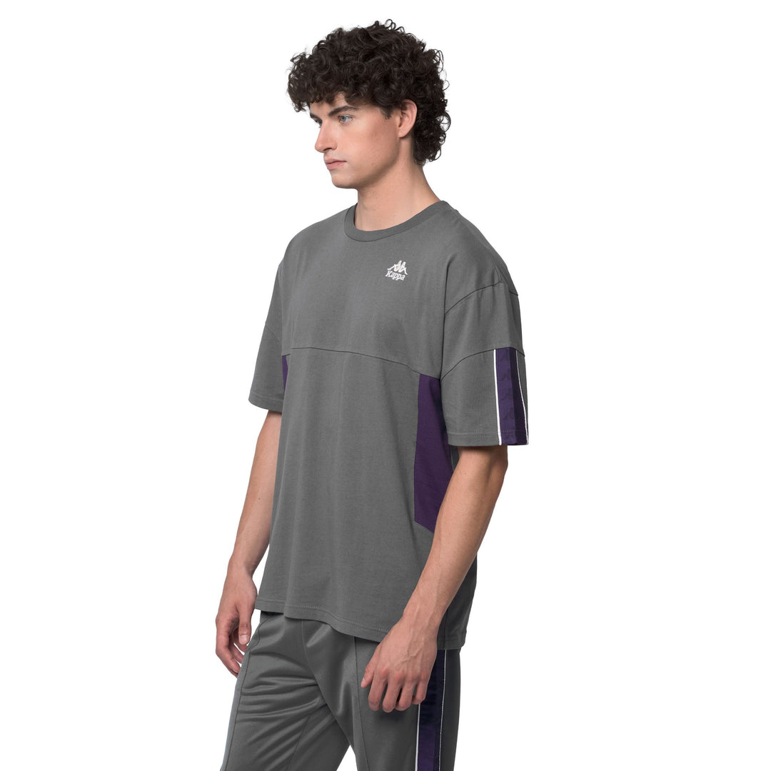 222 BANDA OMRI - T-Shirts & Top - T-Shirt - Man - Grey Charcoal-Violet Anil 01