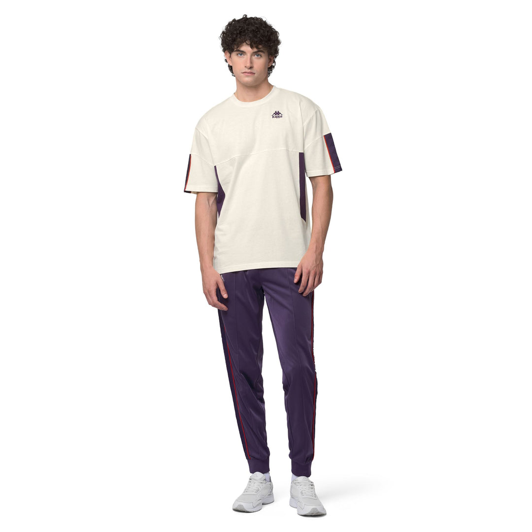 222 BANDA OMRI - T-Shirts & Top - T-Shirt - Man - White Natural-Violet Anil main
