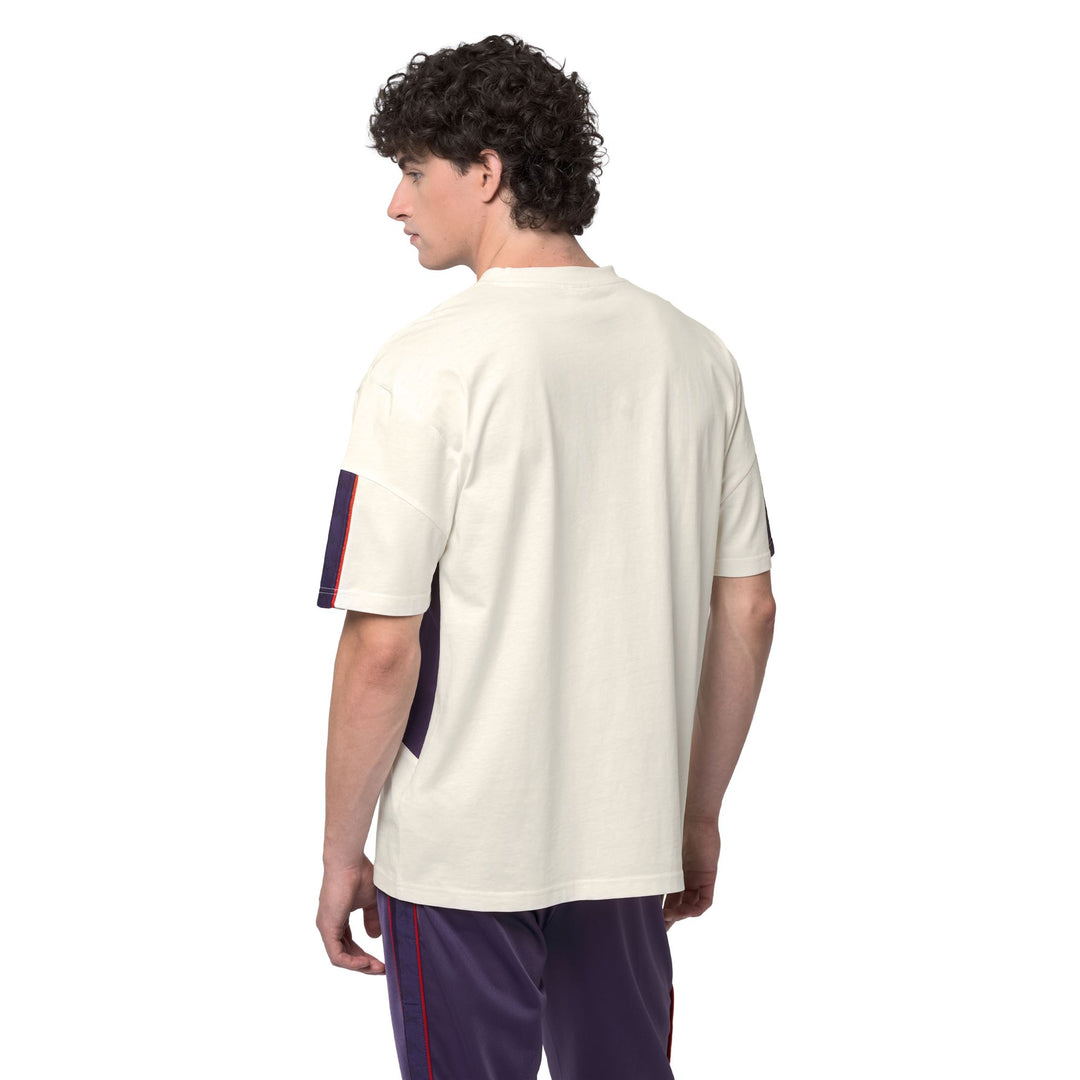 222 BANDA OMRI - T-Shirts & Top - T-Shirt - Man - White Natural-Violet Anil main