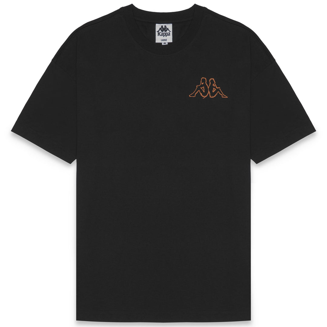 Camiseta de hombre negra y naranja de corte cómodo main