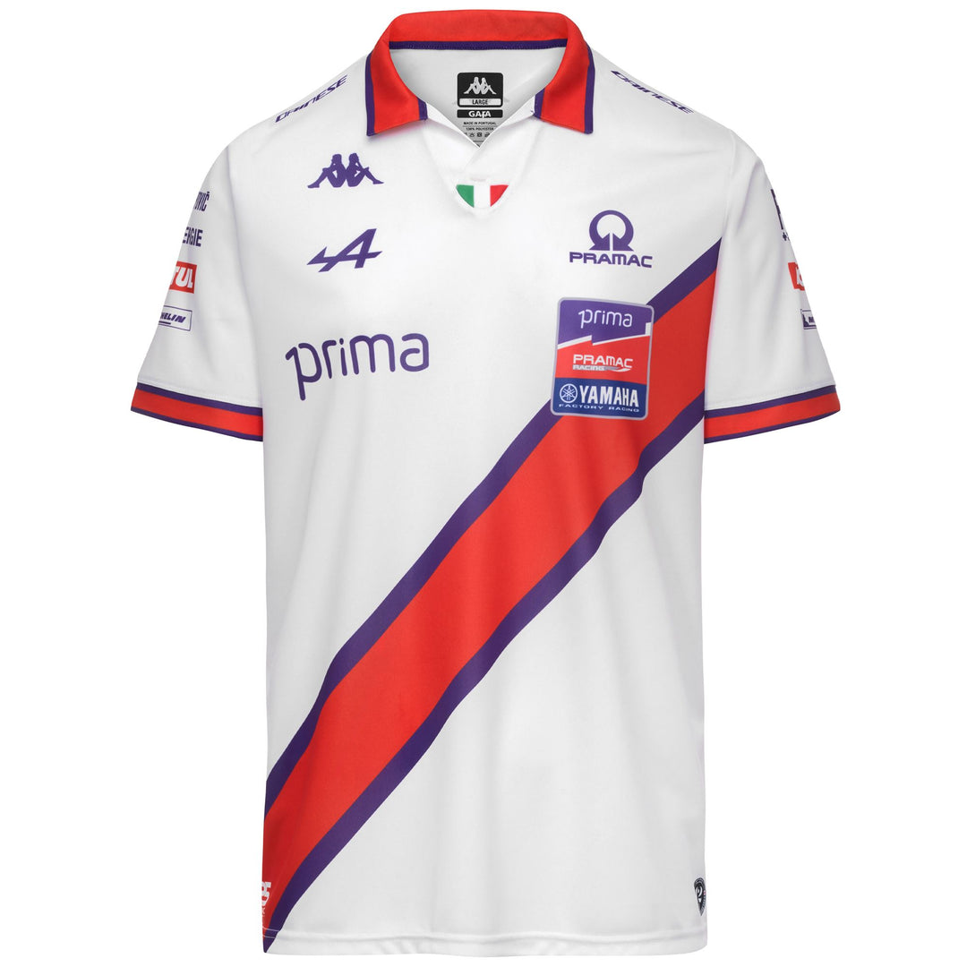 Polo Shirts_Man_PLATO PRAMAC MUGELLO_Polo_White Milk - Orange Tomato - Violet Indigo - NO BACK - White Milk - Orange Tomato - Violet Indigo - Commercial 1