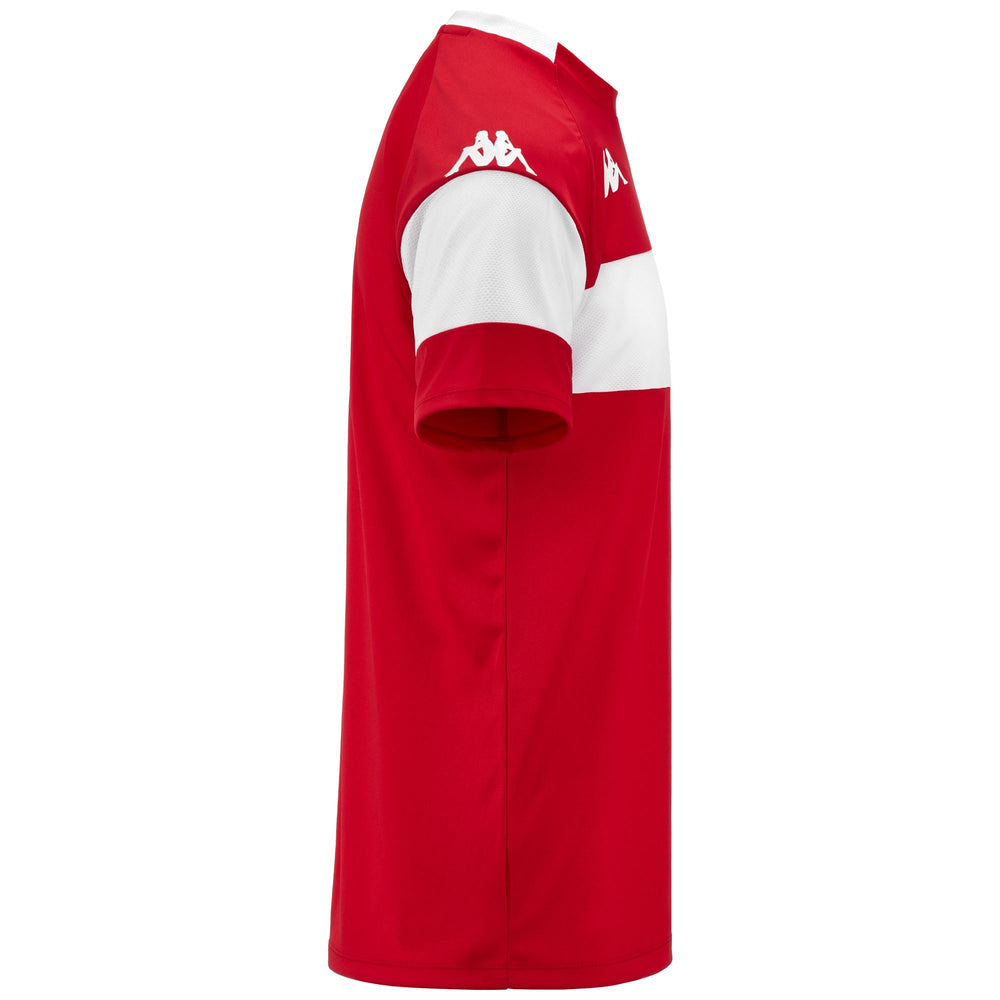 Red Men's Slim Fit Soccer Training Shirt with Mesh Inserts 02