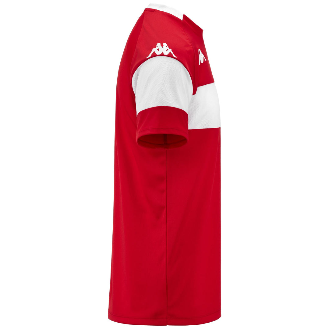 Maglia da allenamento da calcio da uomo rossa, vestibilità slim, con inserti in rete. main