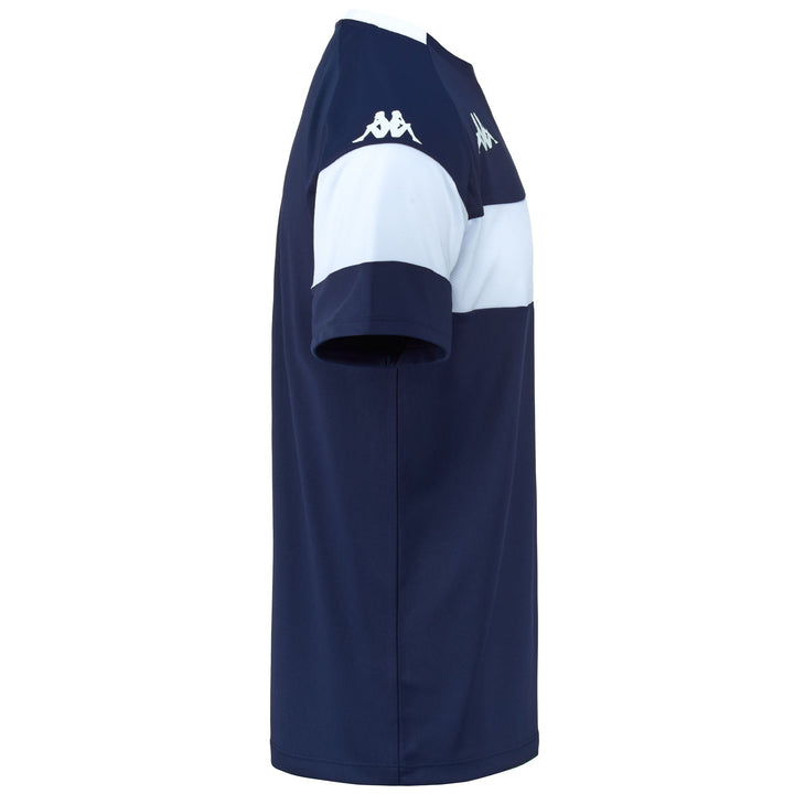 Active Jerseys Man KAPPA4FOOTBALL DARETO Shirt BLUE MARINE - WHITE Dressed Front (jpg Rgb)	