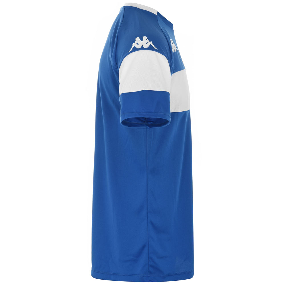 Maillot de football bleu pour homme, coupe ajustée, en tissu mesh 02