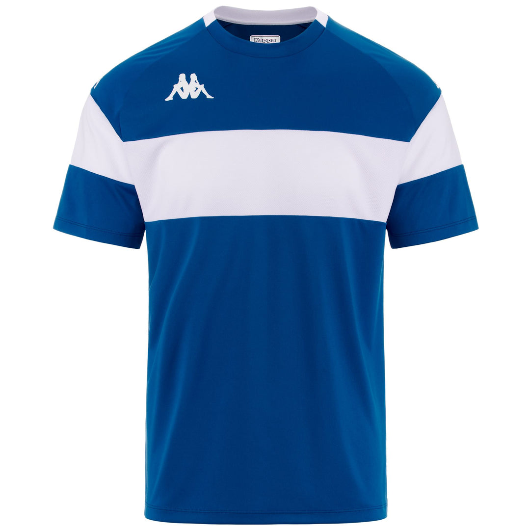 Maillot de football bleu pour homme, coupe ajustée, en tissu mesh 01