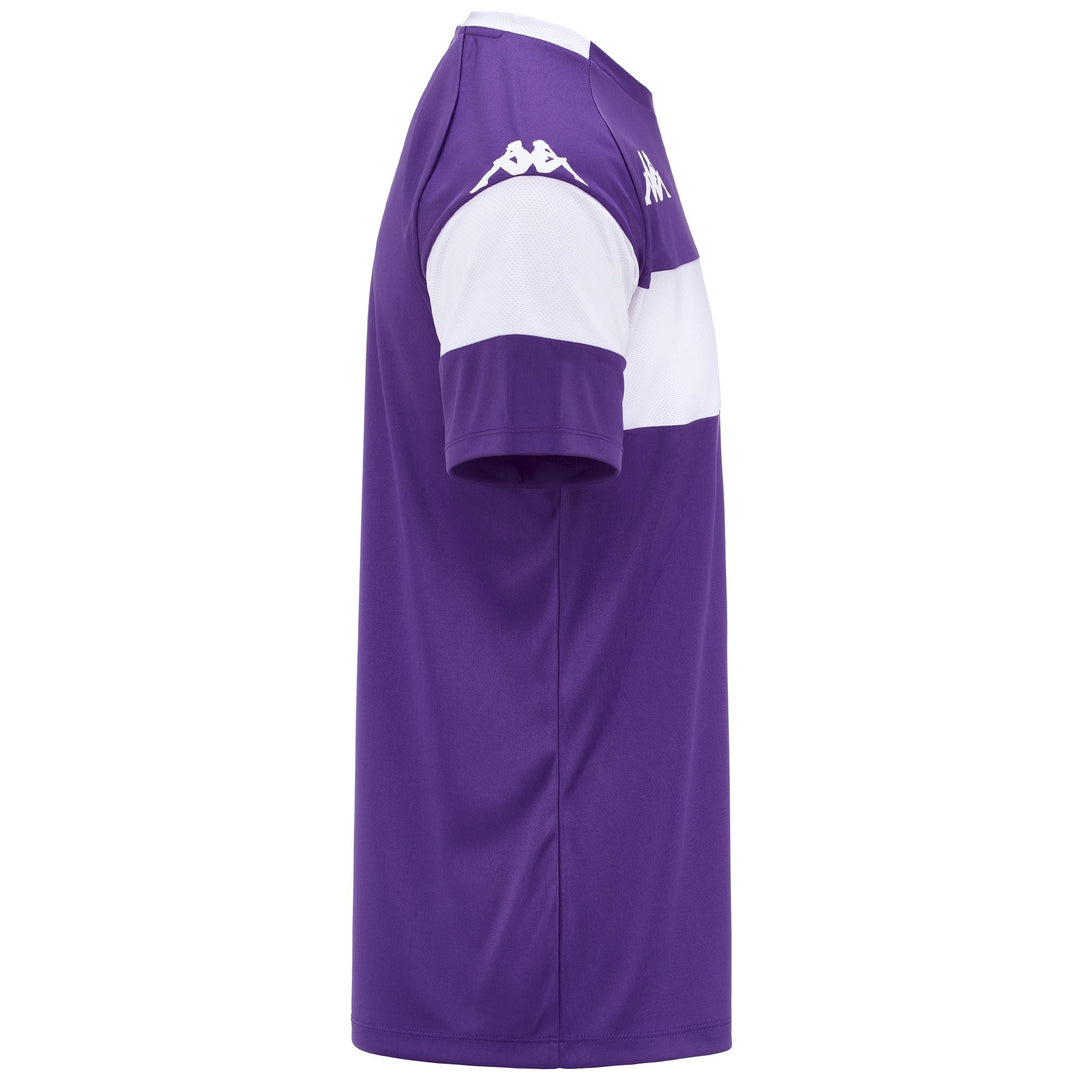 Maillot de football violet pour homme, coupe ajustée, avec empiècements en mesh main