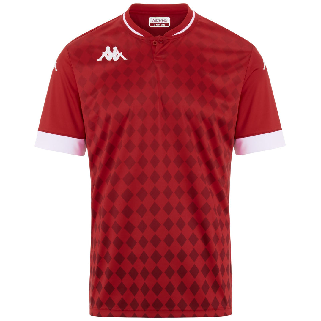 Red Men's Slim Fit Soccer Polo Shirt in Interlock Fabric 01