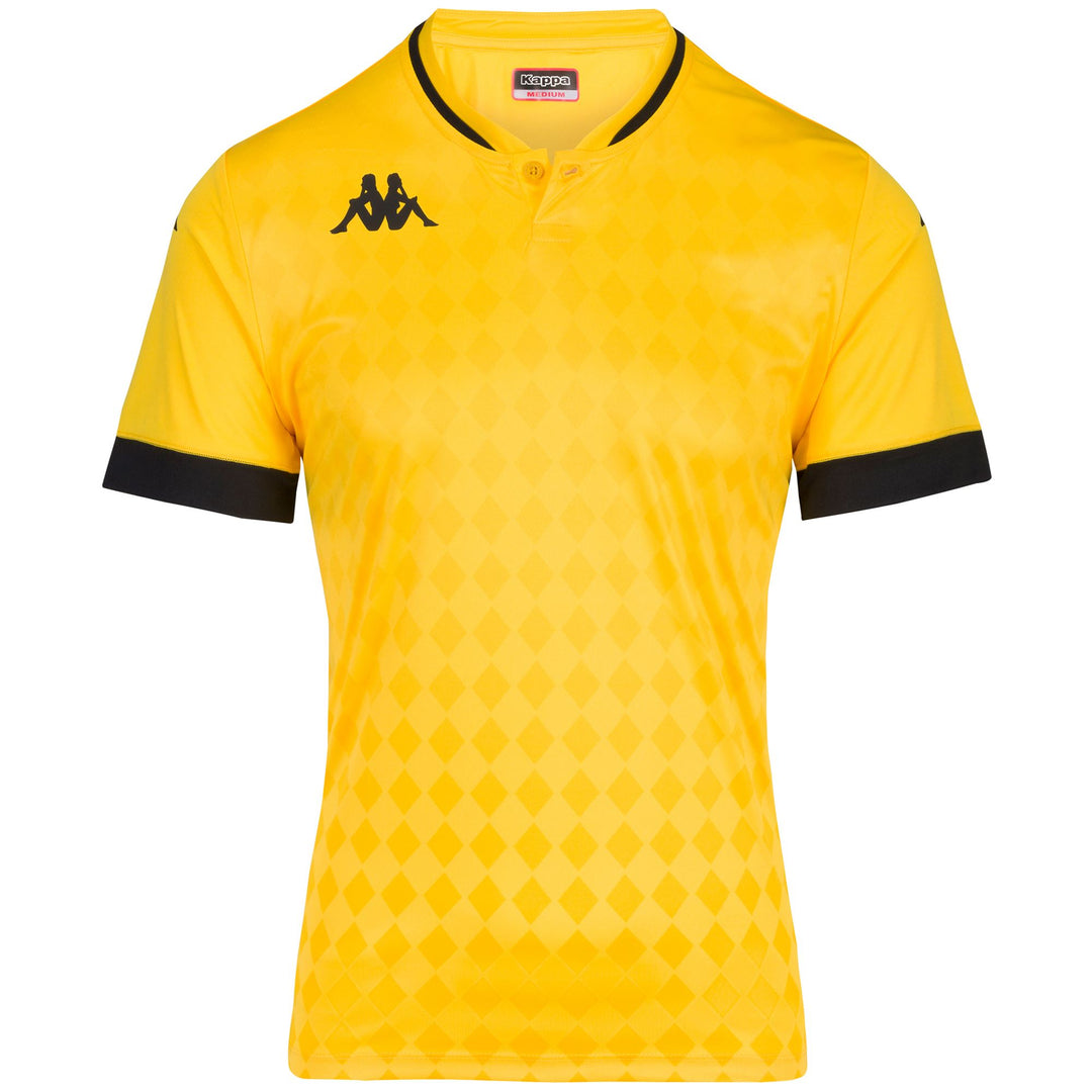 Yellow Black Men's Football Polo Shirt. 01
