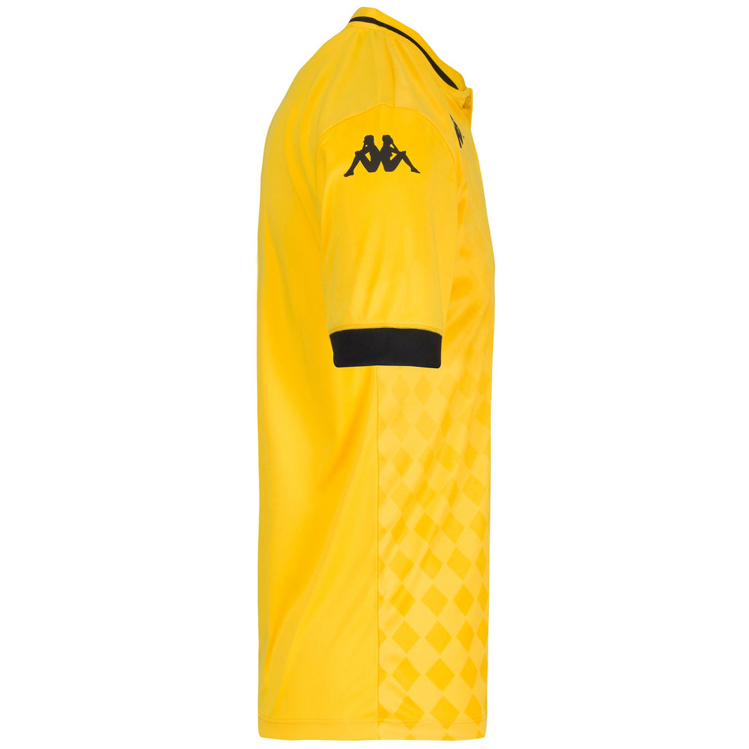 Yellow Black Men's Football Polo Shirt. main