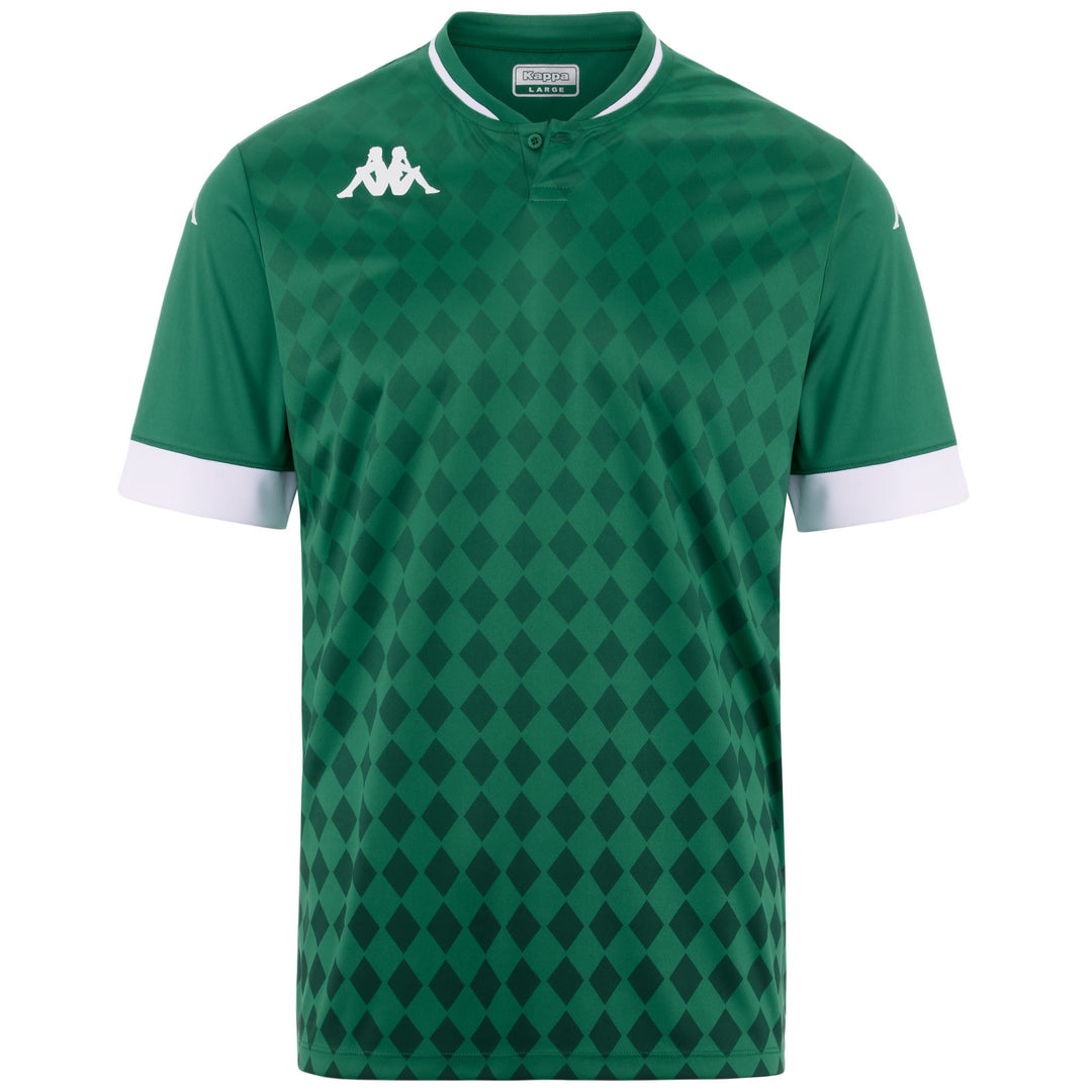 Green Men's Slim Fit Soccer Polo Shirt in Interlock Fabric 01