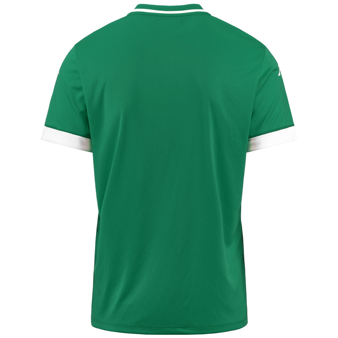 Polo de football vert pour homme, coupe ajustée, en tissu interlock main